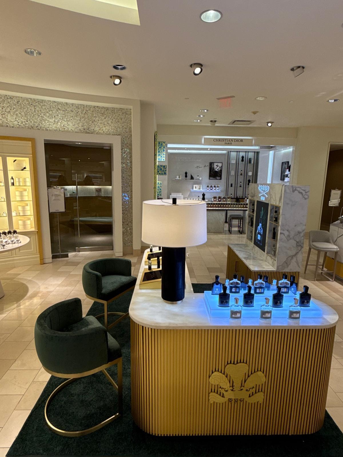 Creed 1760 counter blue-lit interior